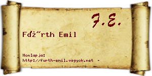 Fürth Emil névjegykártya