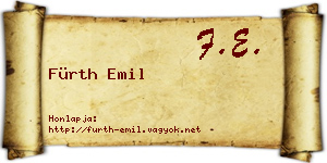 Fürth Emil névjegykártya