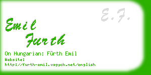 emil furth business card