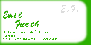 emil furth business card